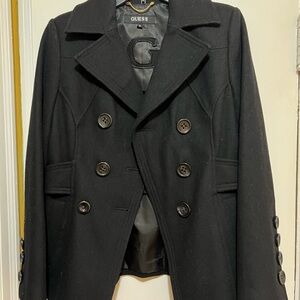 GUESS Men's Classic Black Peacoat